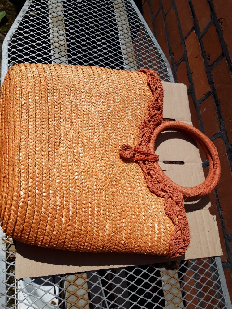 Vintage Stroh/Bast Tasche / Korb