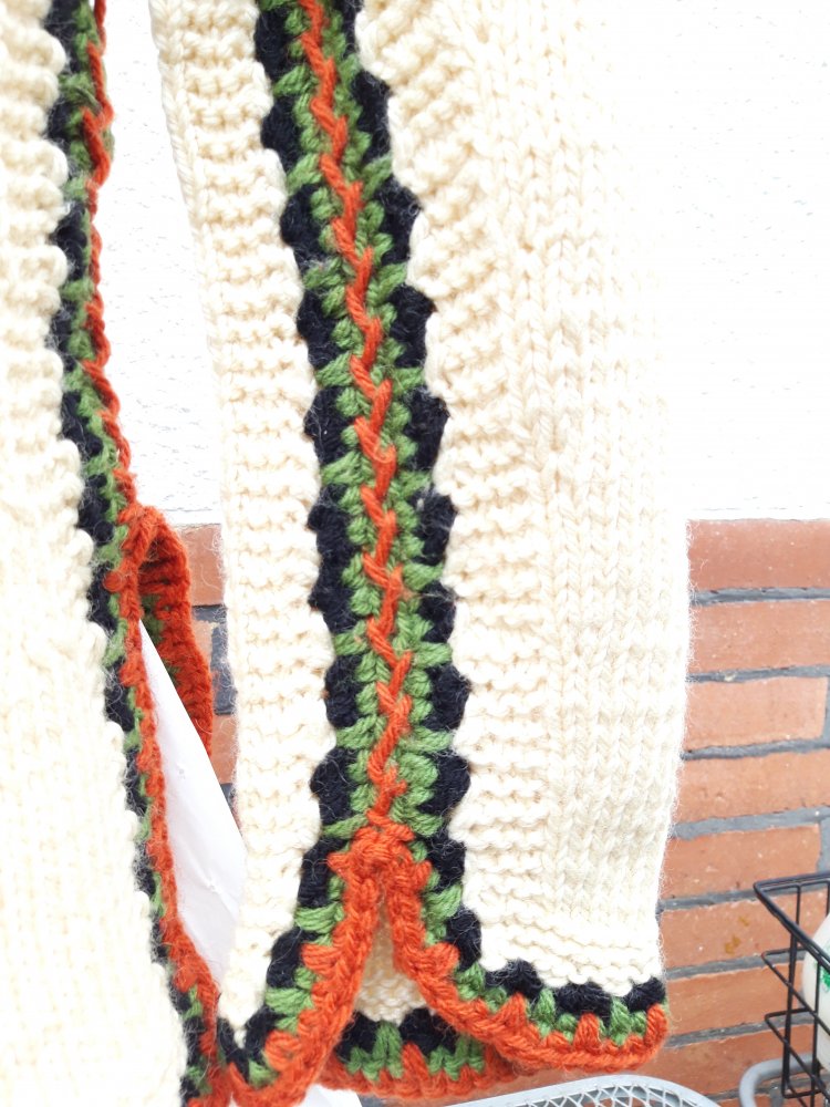 Winter Strickpulli Handmade Schurwolle Gr XS/S 