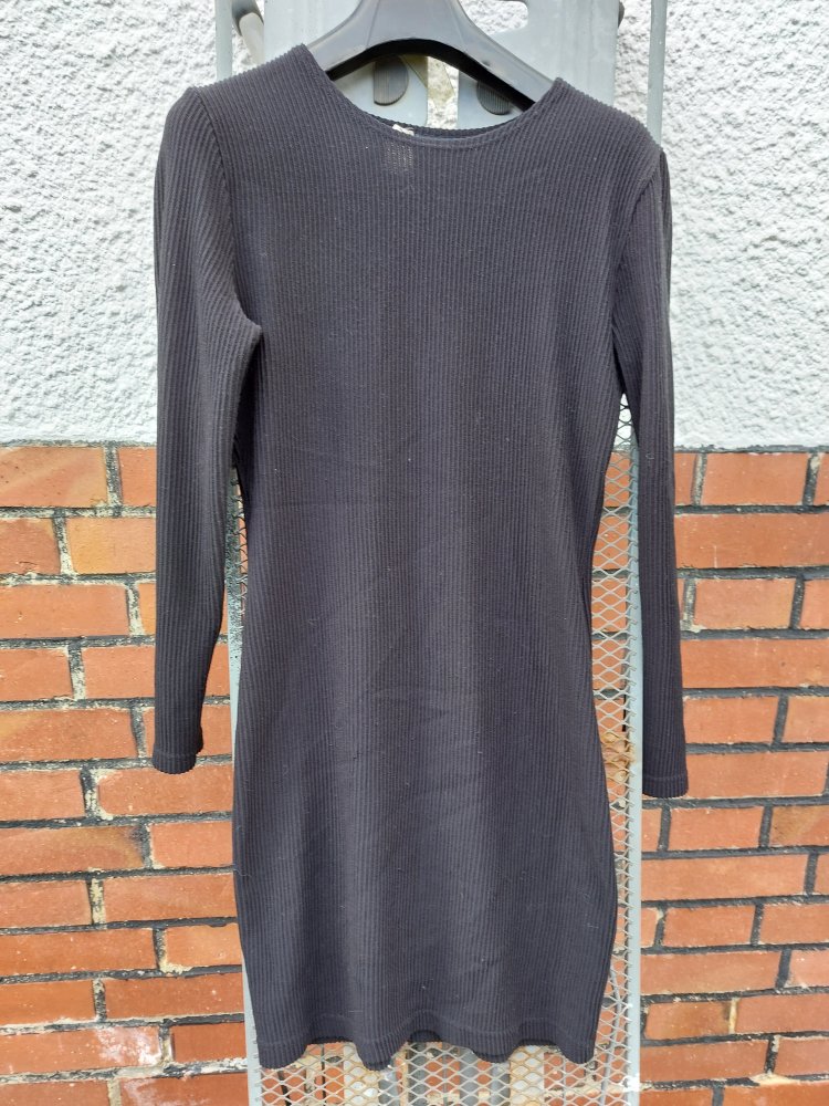 Vintage Ripp Stretch Kleid Gr L 