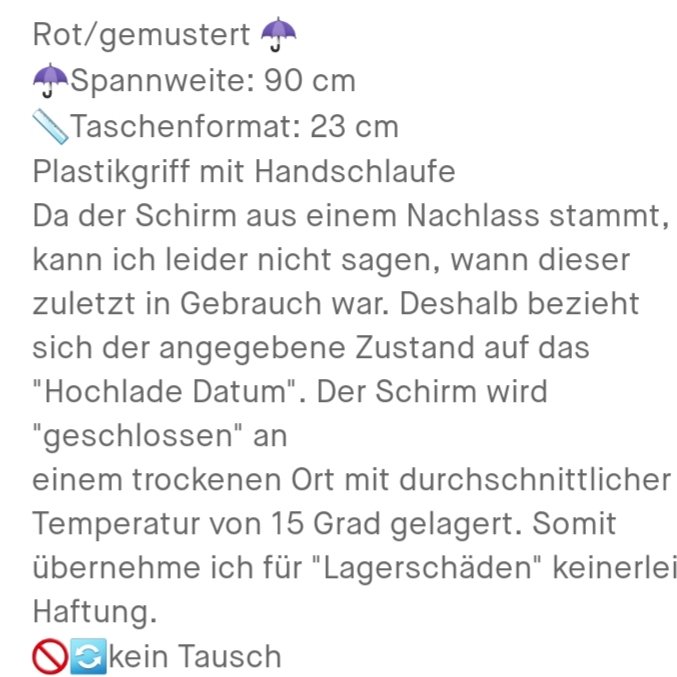 Vintage Regenschirm rot 