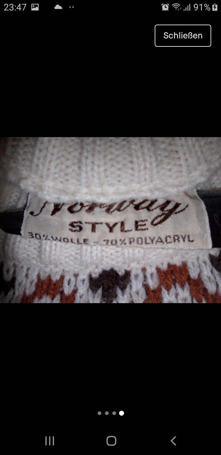 Vintage Norweger Wollpullover Oversize Gr 38/40