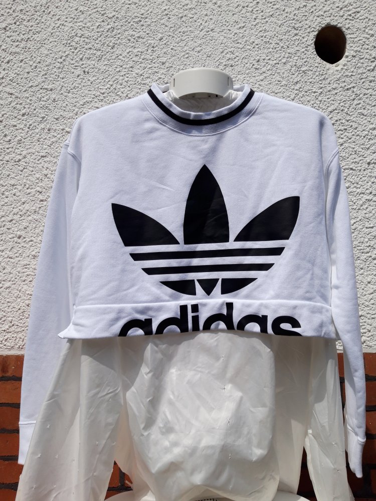 Adidas Oversize Cropped Sweater Gr 34 Neu