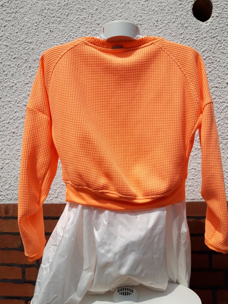Adidas Running Neon Orange Cropped Sweater Gr S 