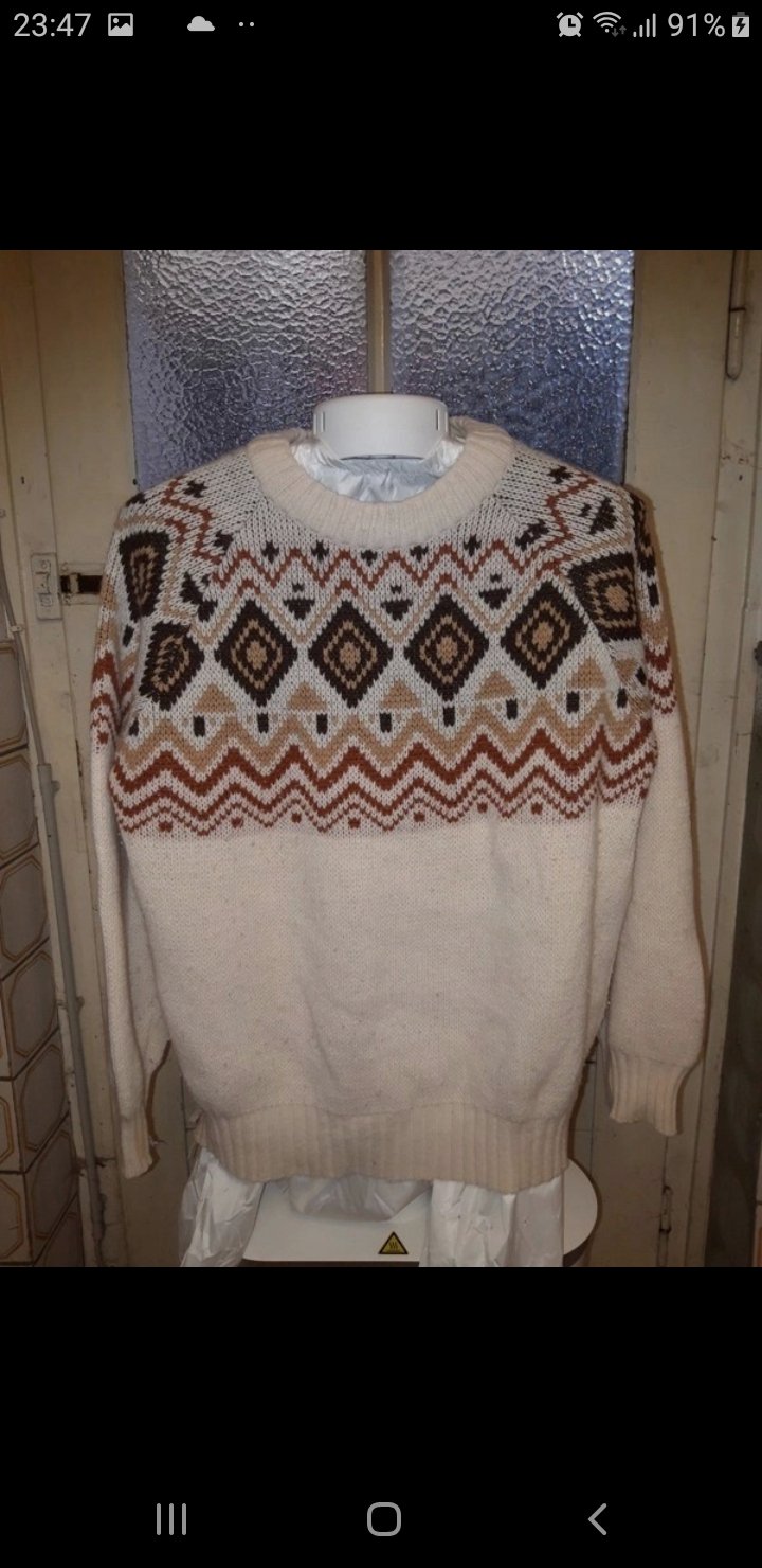Vintage Norweger Wollpullover Oversize Gr 38/40