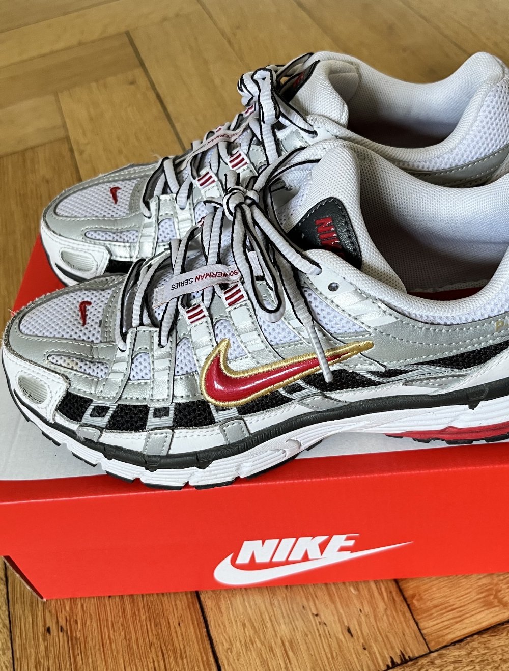 Nike P-6000, white / varsity red