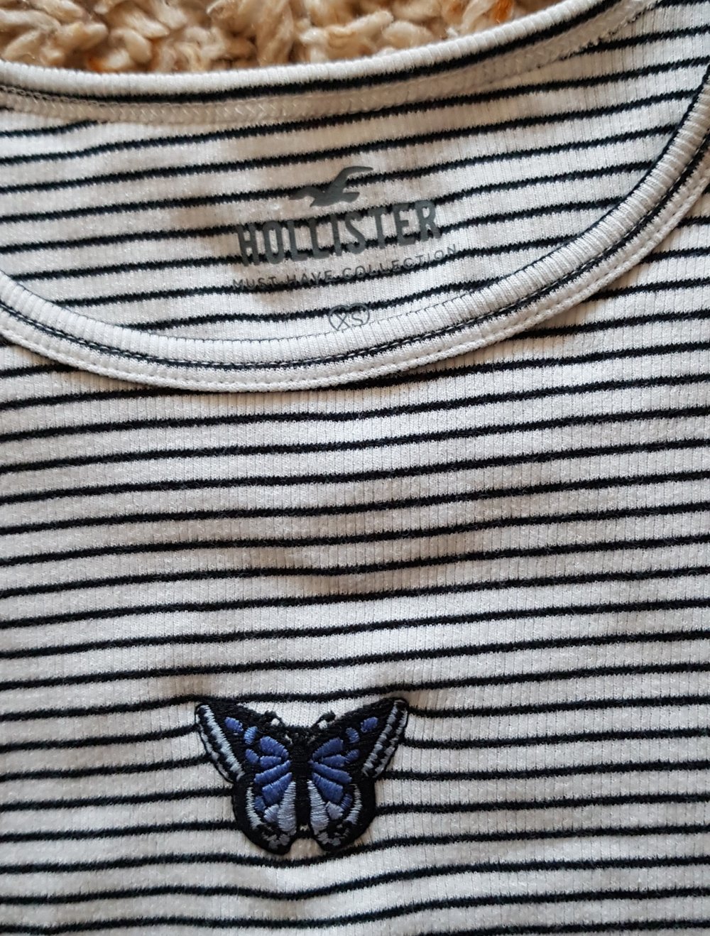 Neu! Hollister Shirt Tshirt  gestreift weiss schwarz Gr.XS