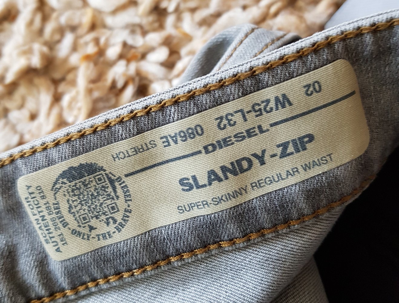 Neu! Diesel Slandy-Zip Skinny Jeans W25L23 grau
