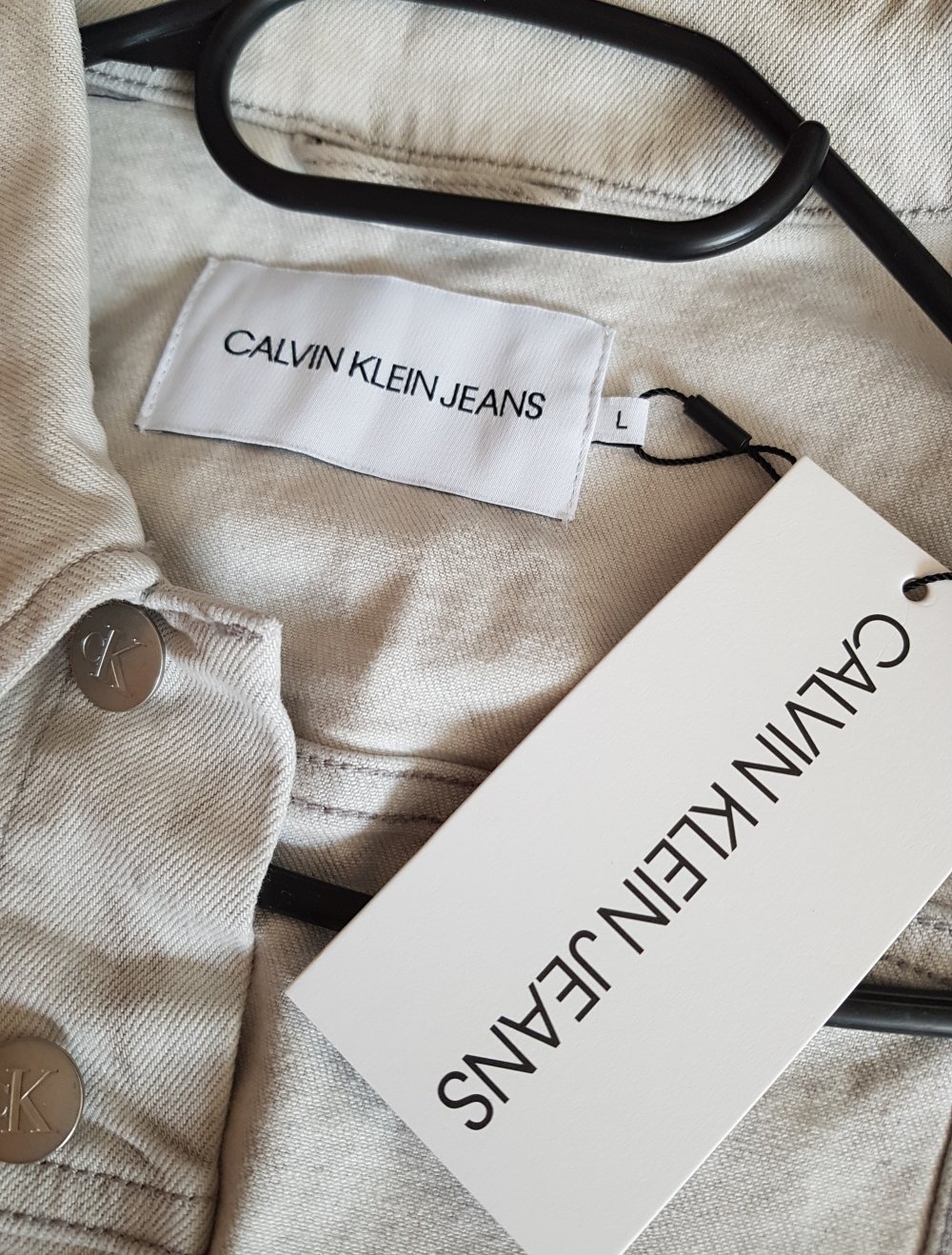 Neu! Calvin Klein Jeans Weste oversized hellgrau Gr.L