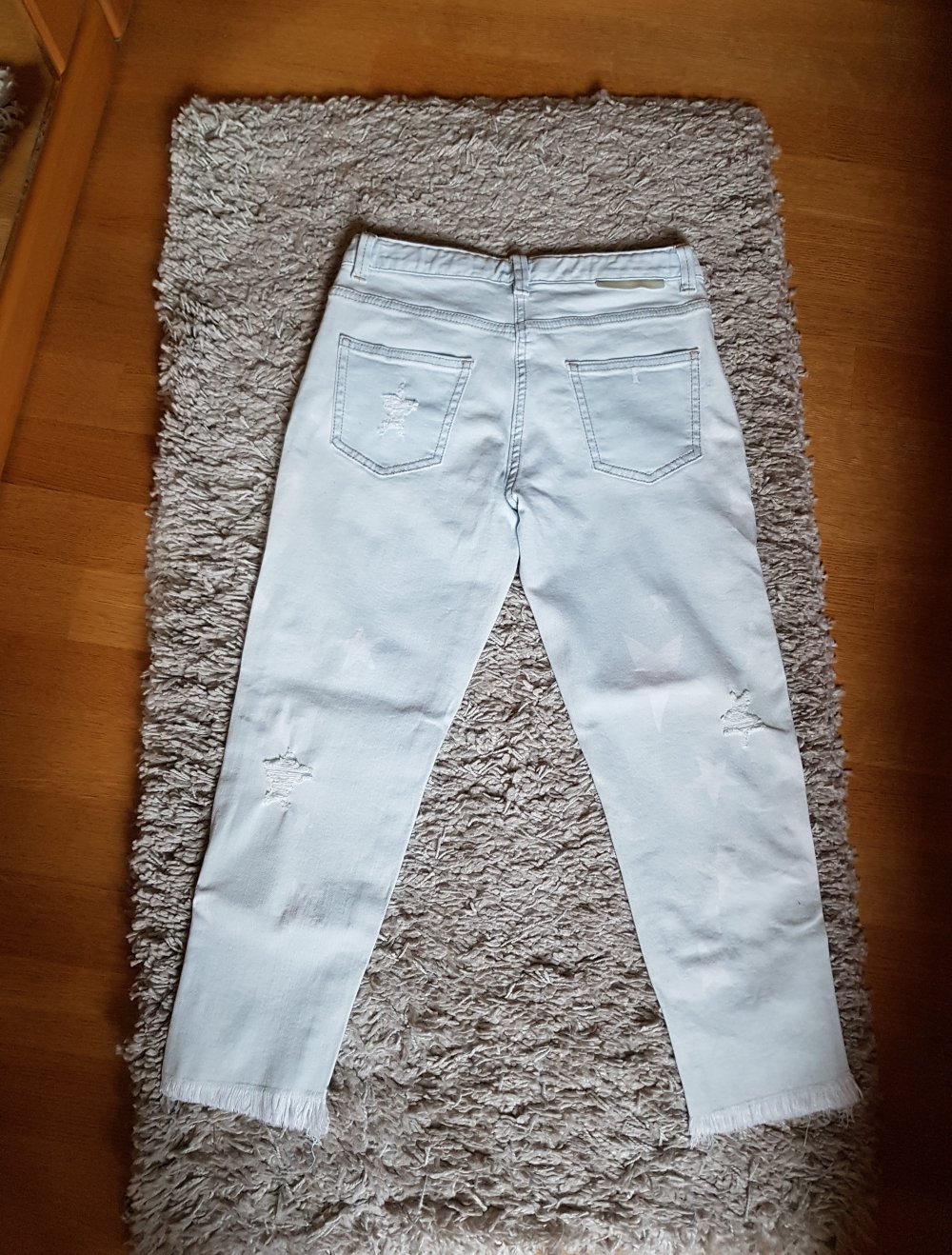 Neu! Stella McCartney hellblaue Jeans Sterne destroyed Look Kids 10J