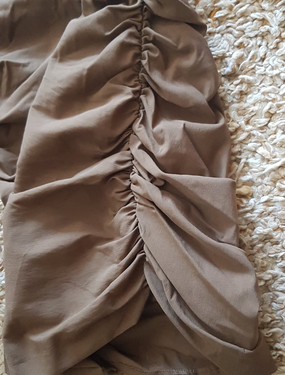 Neu! Zara  Hemdkleid Blusenkleid  Raffungen braun beige  Gr.XS