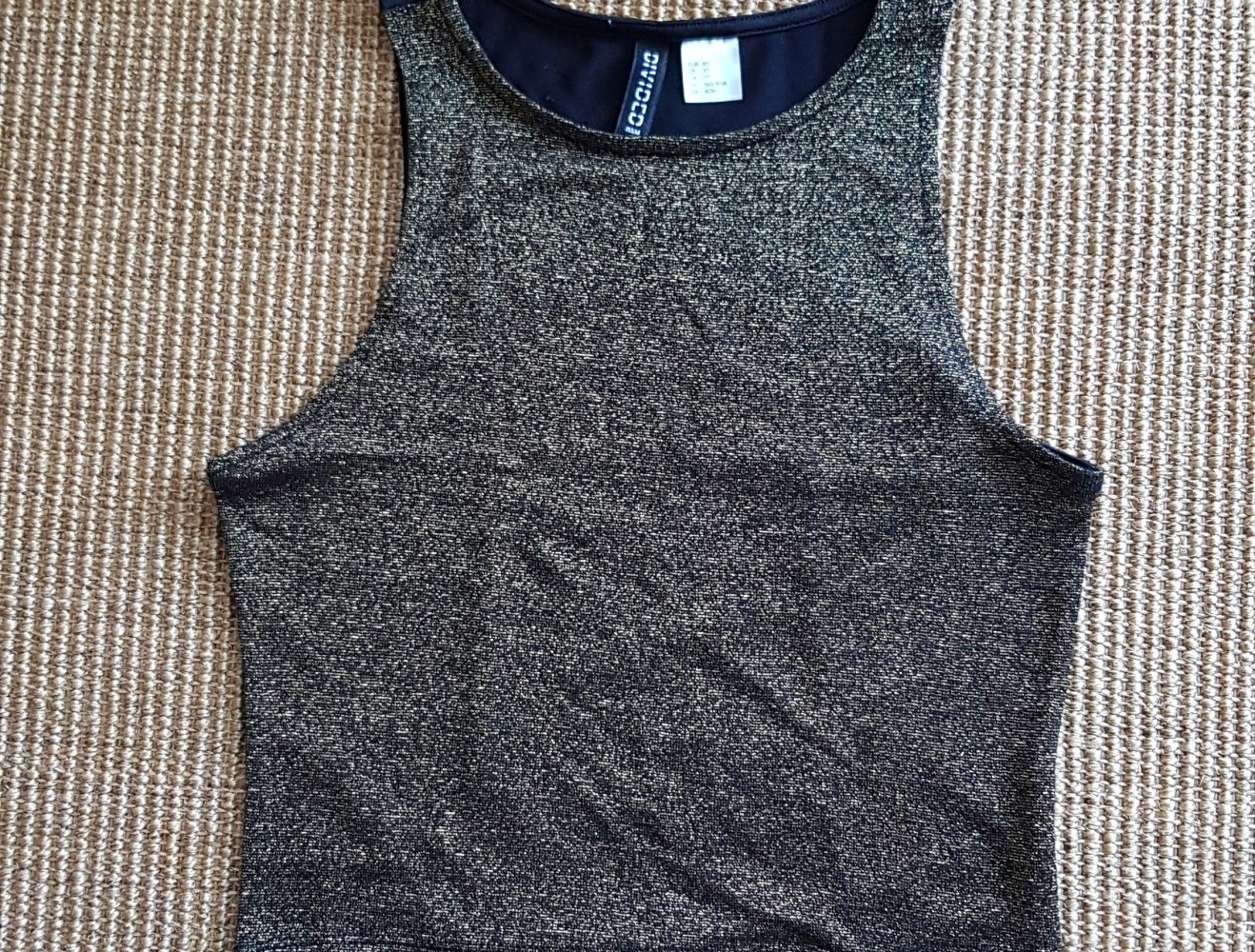 Croptop Partytop gold schwarz Gr.XS