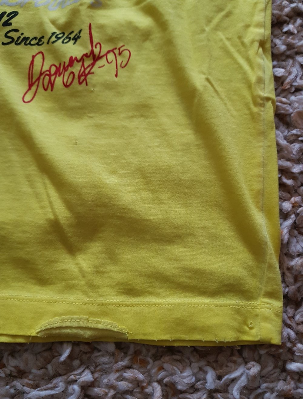 Neu! Dsquared2 Tshirt gelb Used Look Frontal Print Gr.L