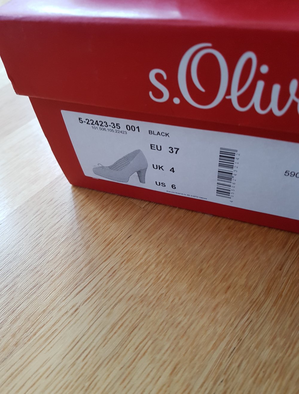 Neue S.Oliver Schwarze Pumps Octoberfest Absatz Gr.37
