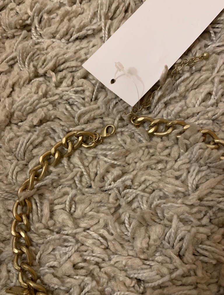 Statement Kette altgold Steine Y2k  neu