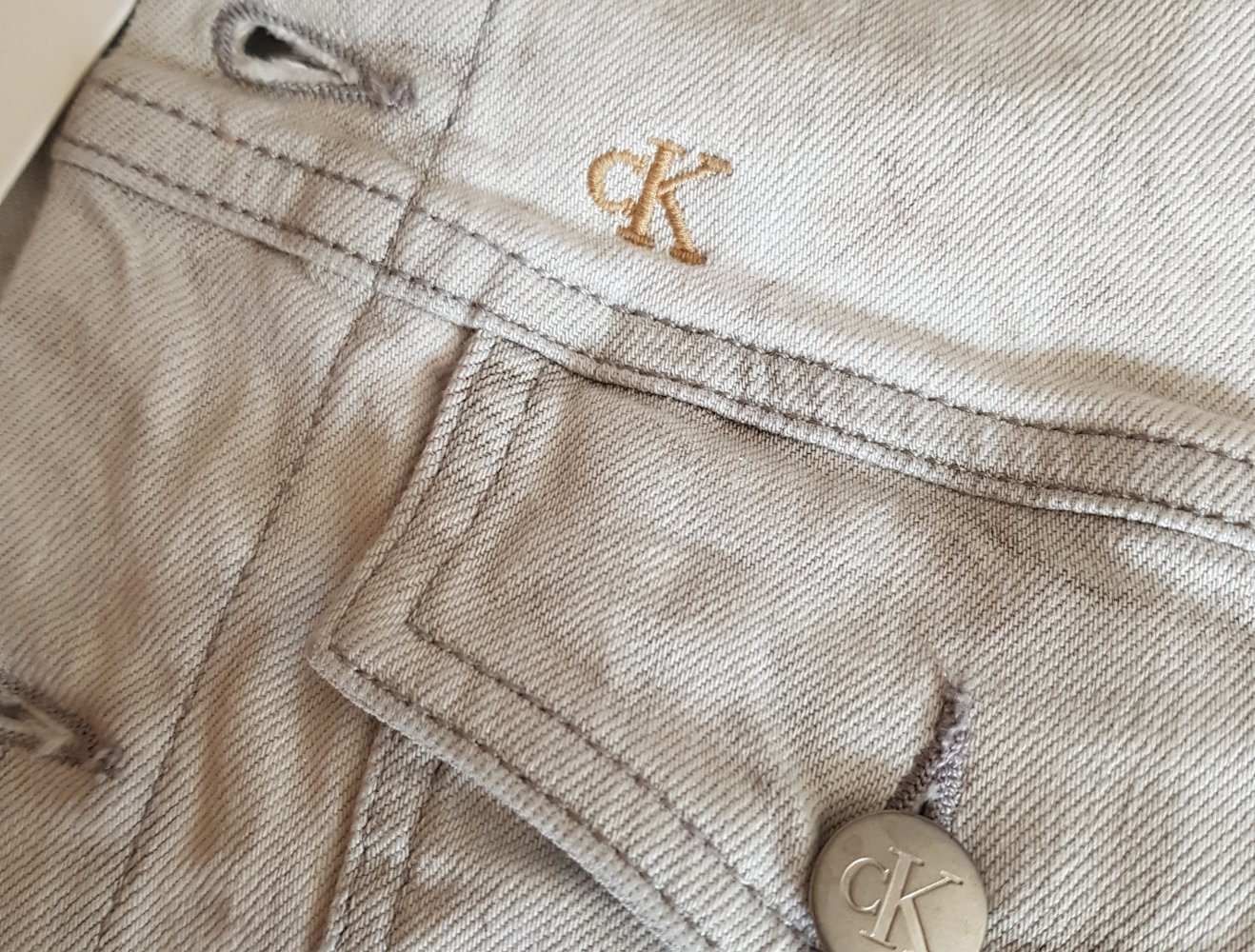 Neu! Calvin Klein Jeans Weste oversized hellgrau Gr.L
