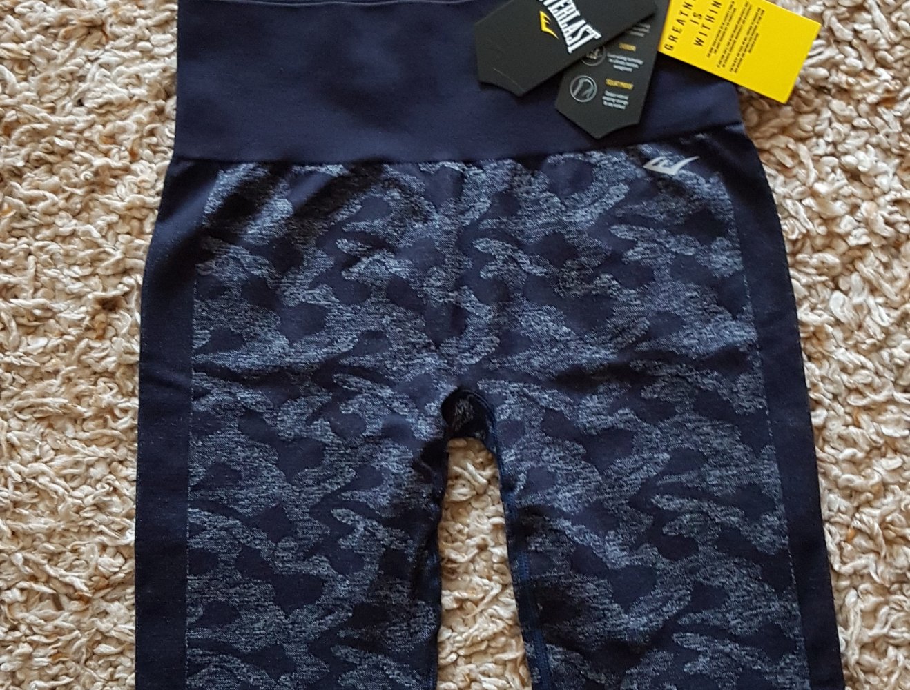 Neu! Sport Fitness Set Croptop +Shorts blau schwarz gemustert Gr.40