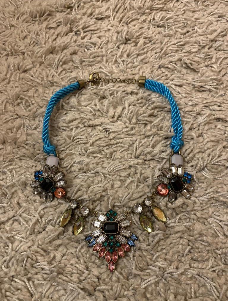 Schöne Vintage Statement Kette bunt Y2k