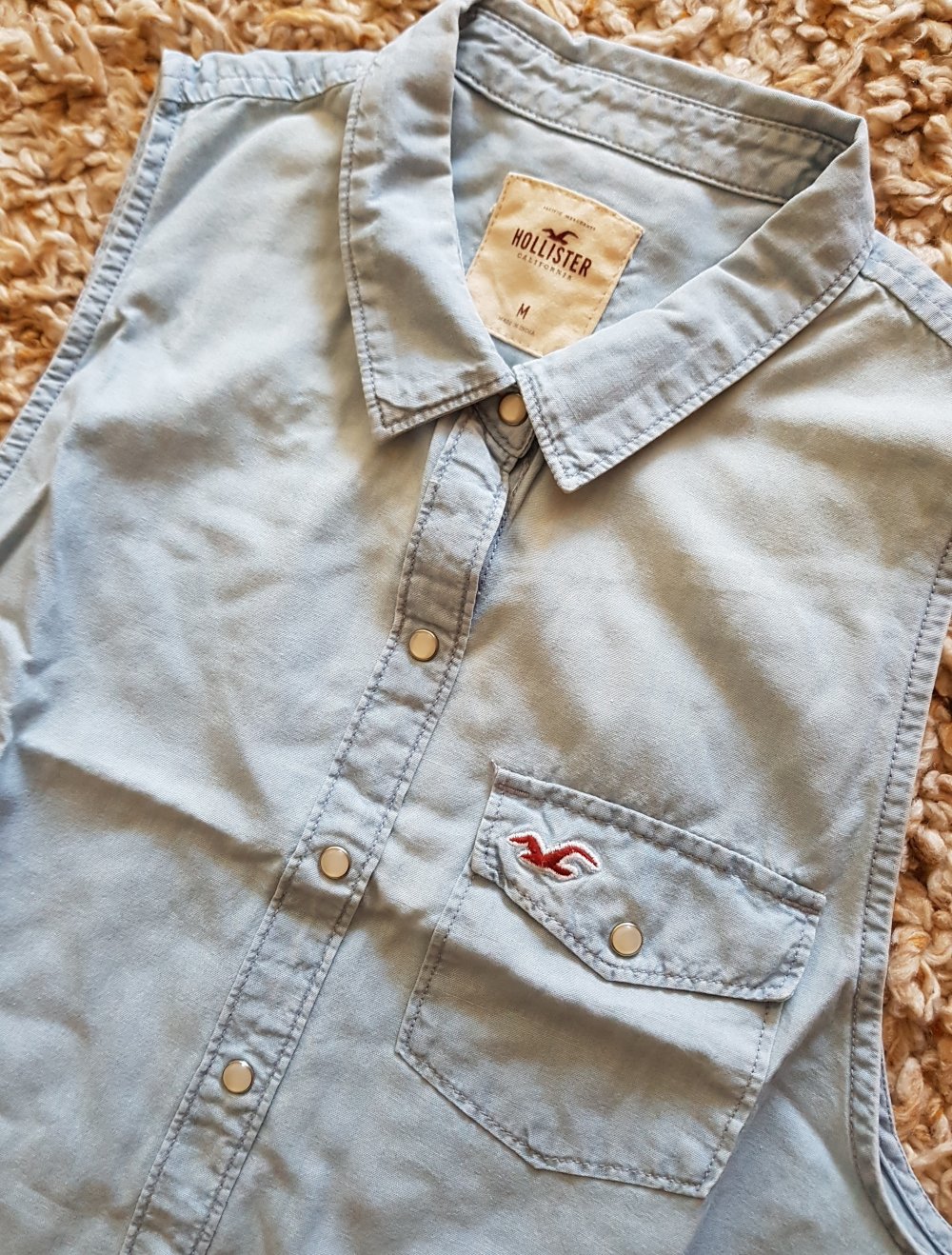 Hollister Hemd Hemdbluse hellblau Y2k Gr.M