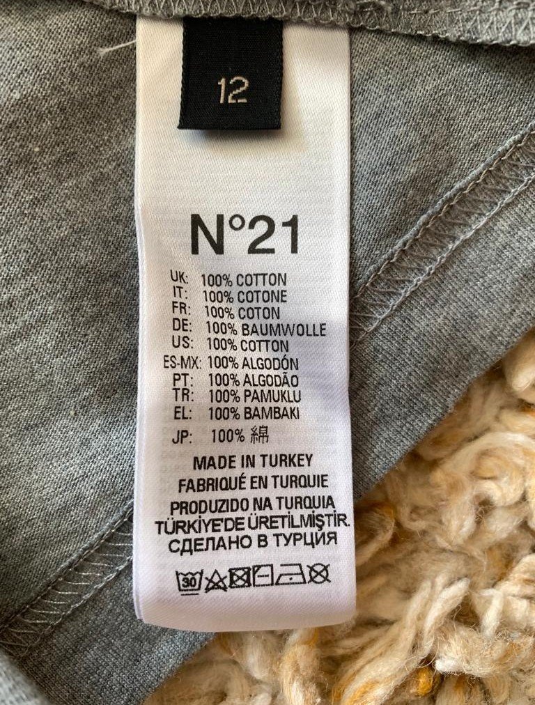 Neu! No21 graues  Tshirt mit Logo Print