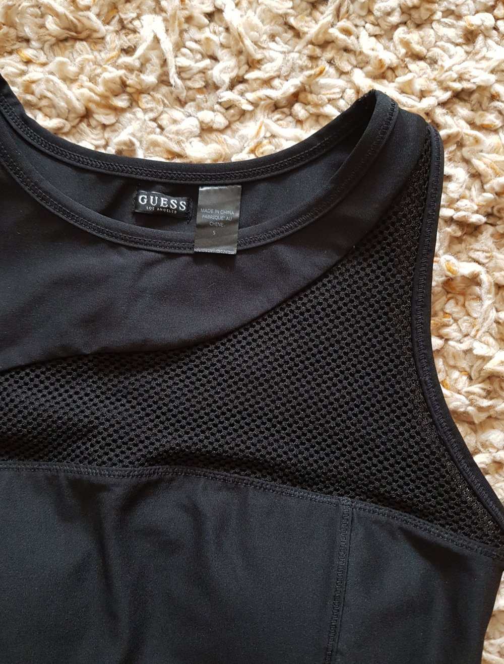 Neu! Guess Sport Top Fitnesstop Croptop mit Netzanteile Gr.S