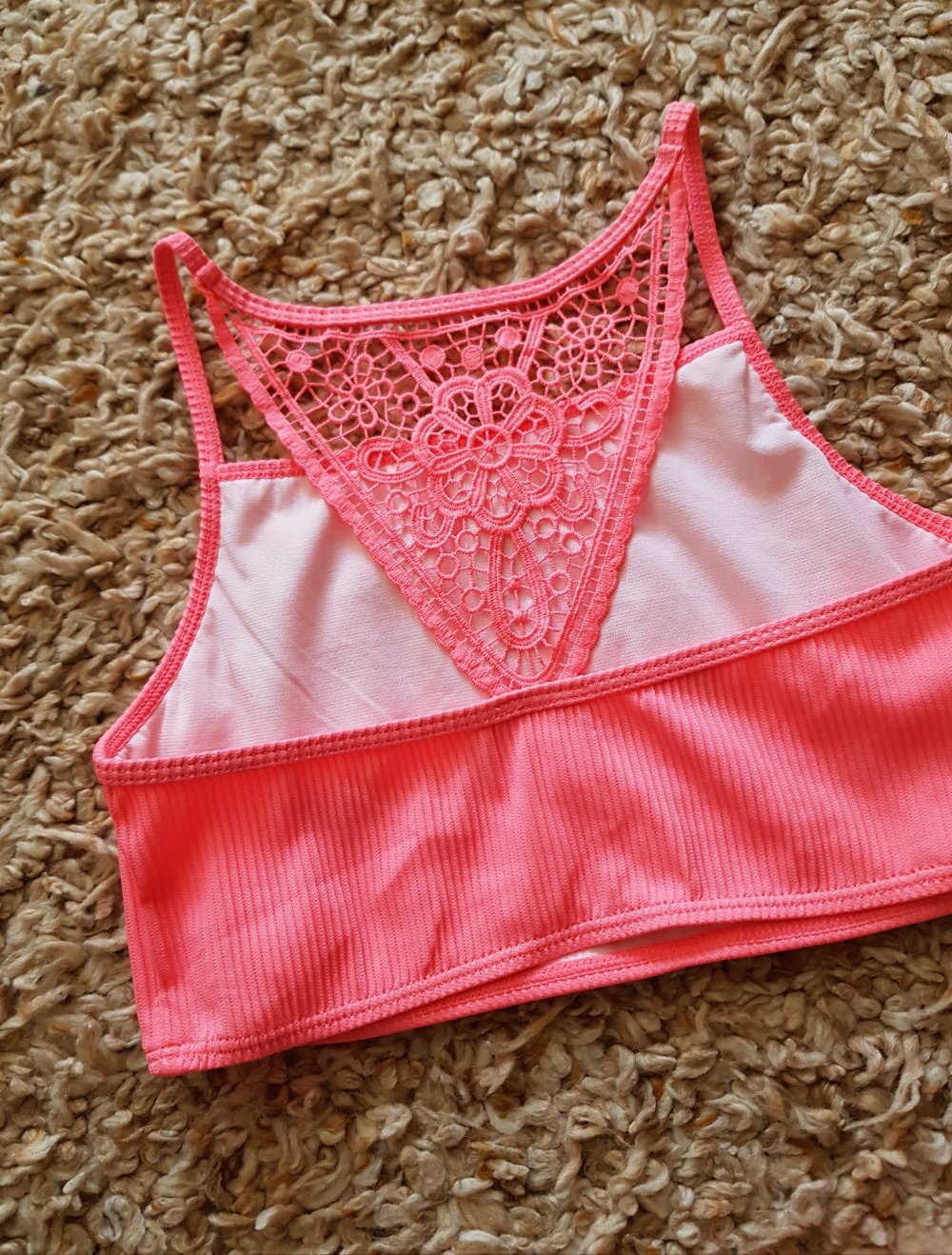Neu! Mädchen Bikini pink korallenrot Gr.XS
