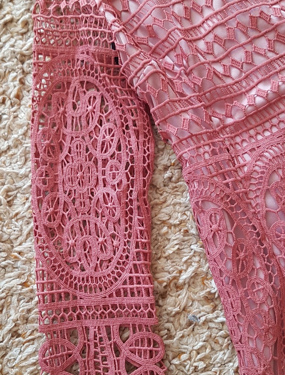 Elegantes Kleid Spitze Altrosa Rose Gr.38