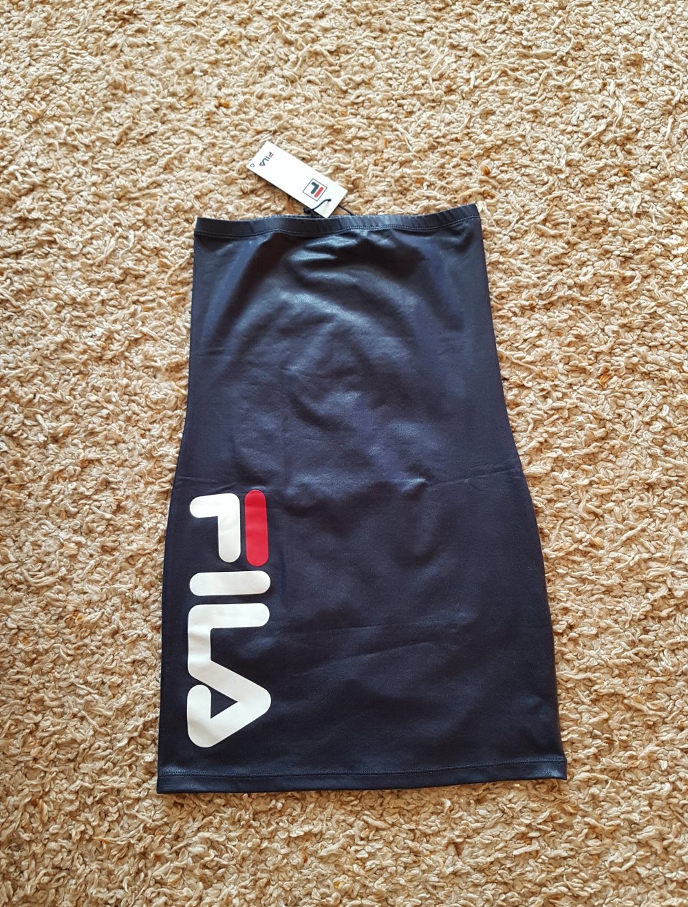 Neu! Fila Bandeau Kleid Bodycoon dunkelblau metalic mit Logo Gr.S