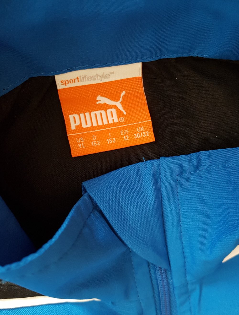 Neue Puma Laufjacke Funktionsjacke Windbreaker Zipper blau schwarz Gr.XS