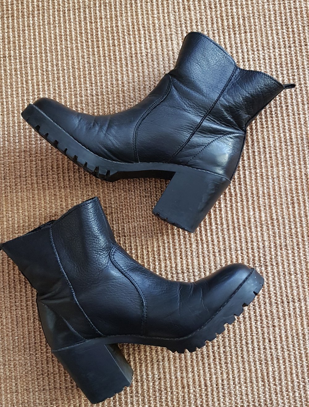 Zara Echtleder Stiefelette Boots schwarz Gr.38