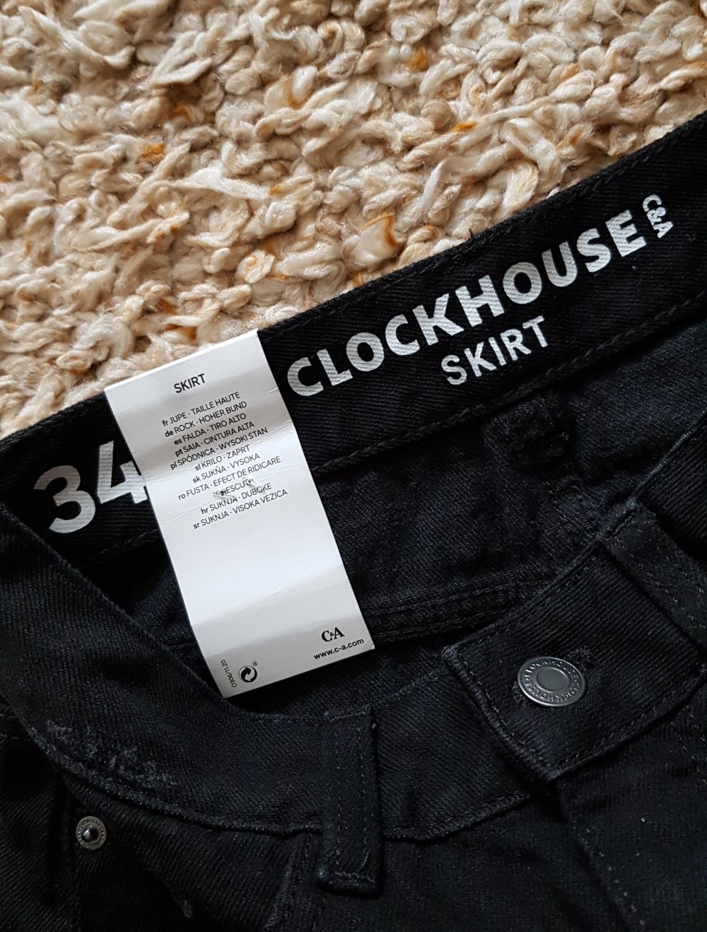 Neu! Schwarzer  Mini Jeans Rock Gr.34