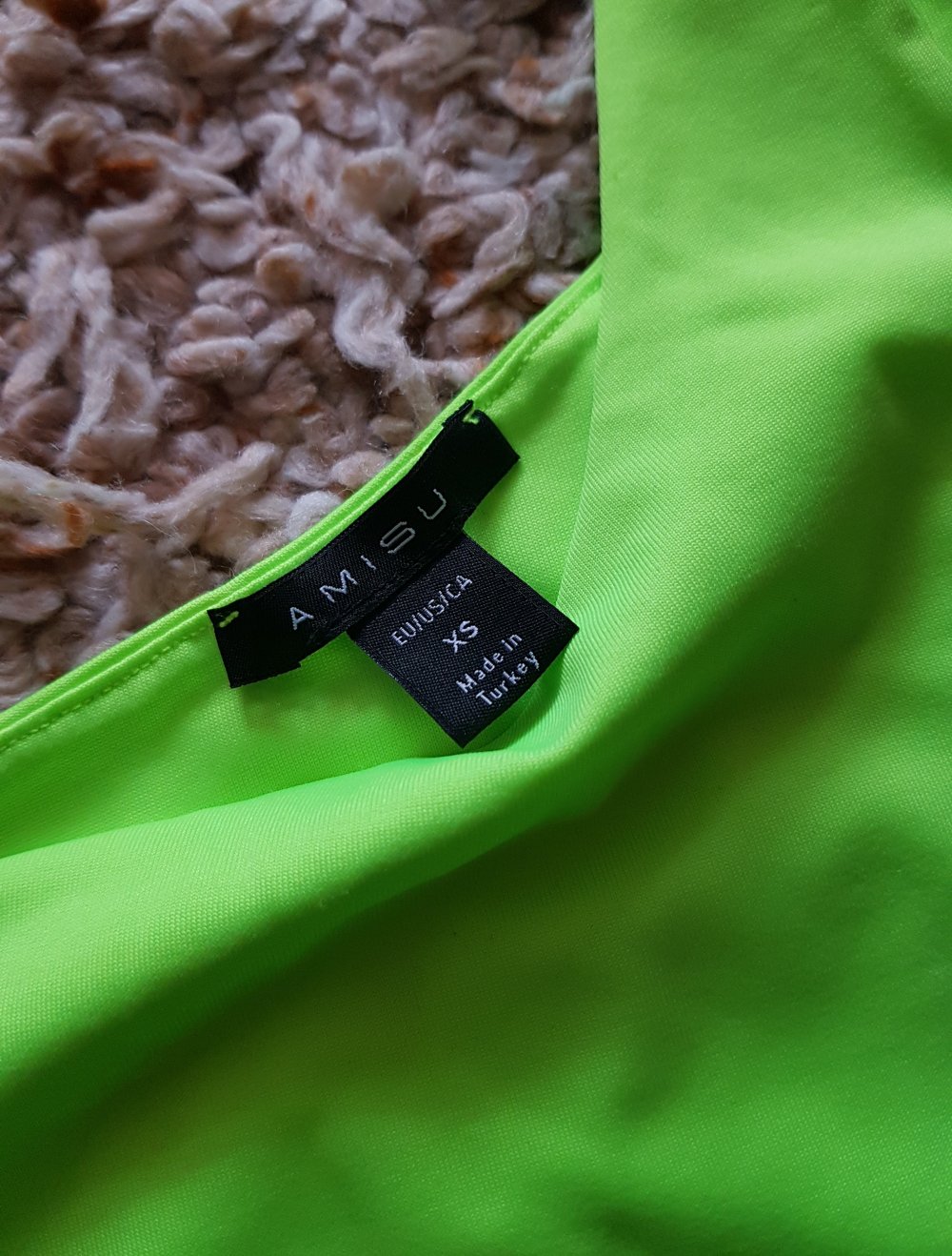 One Shoulder Sommertop neongrün Gr.XS