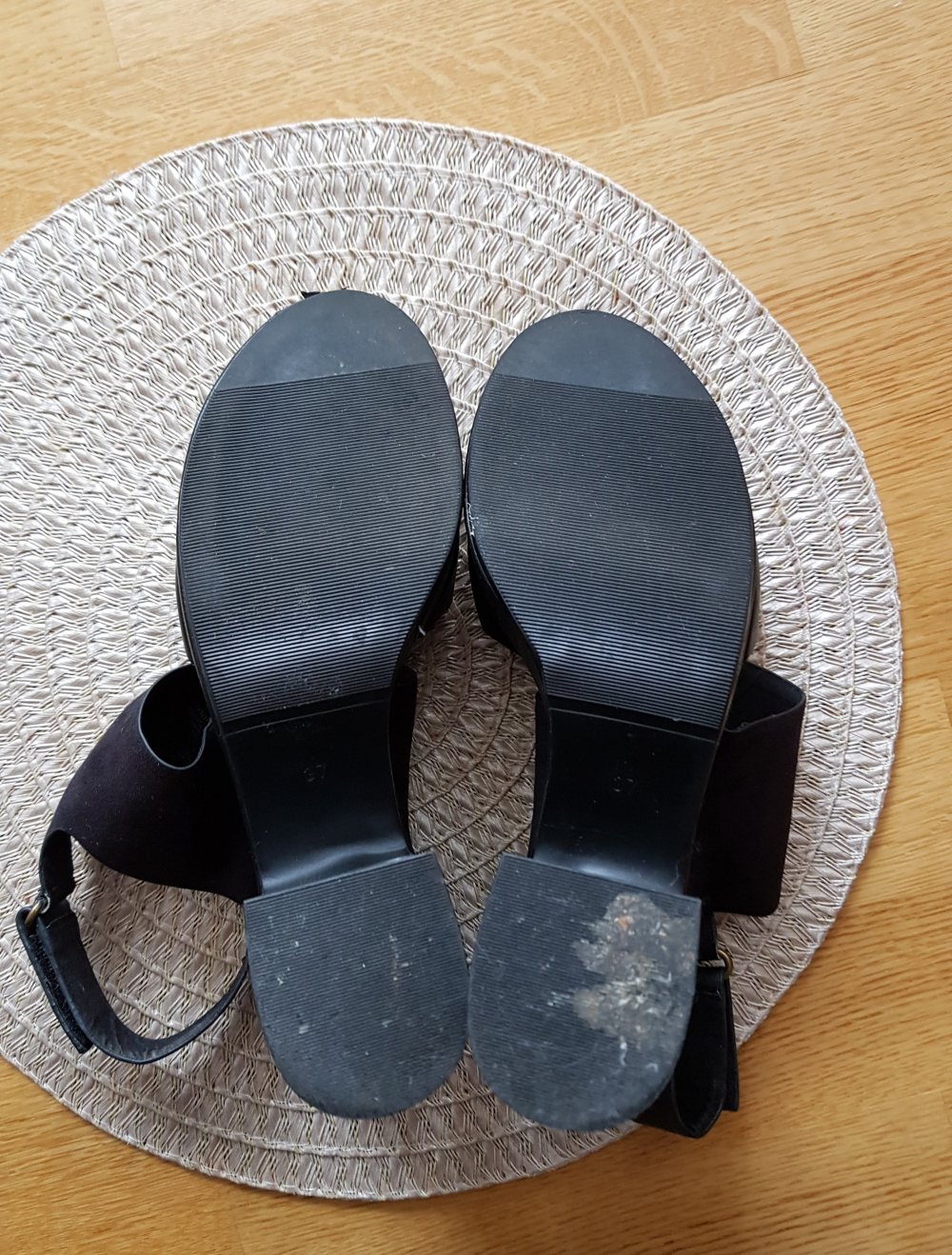 Schwarze Plateau Sandalen Gr.37