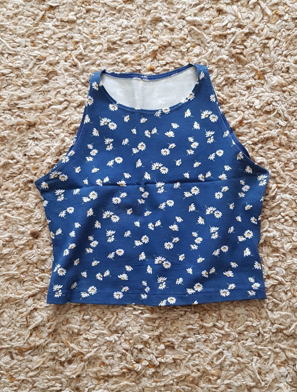 American Apparel Croptop blau Blümchen Gr. M