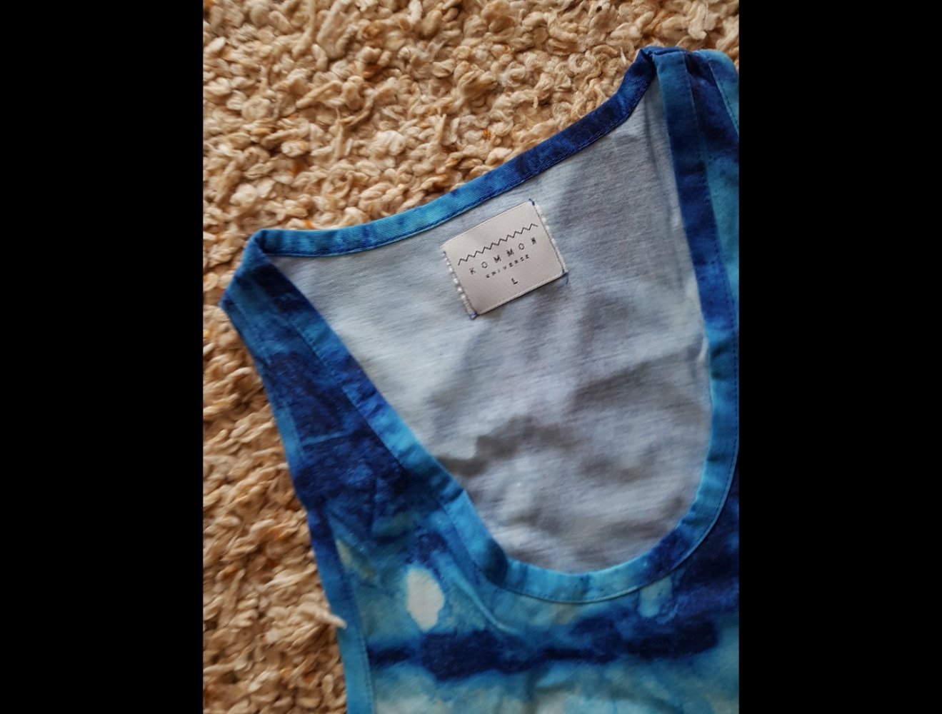 Sommertop Strandtop Hemdchen türkis blau Batik Gr.L