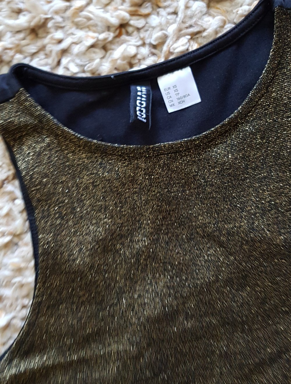 Croptop Partytop gold schwarz Gr.XS