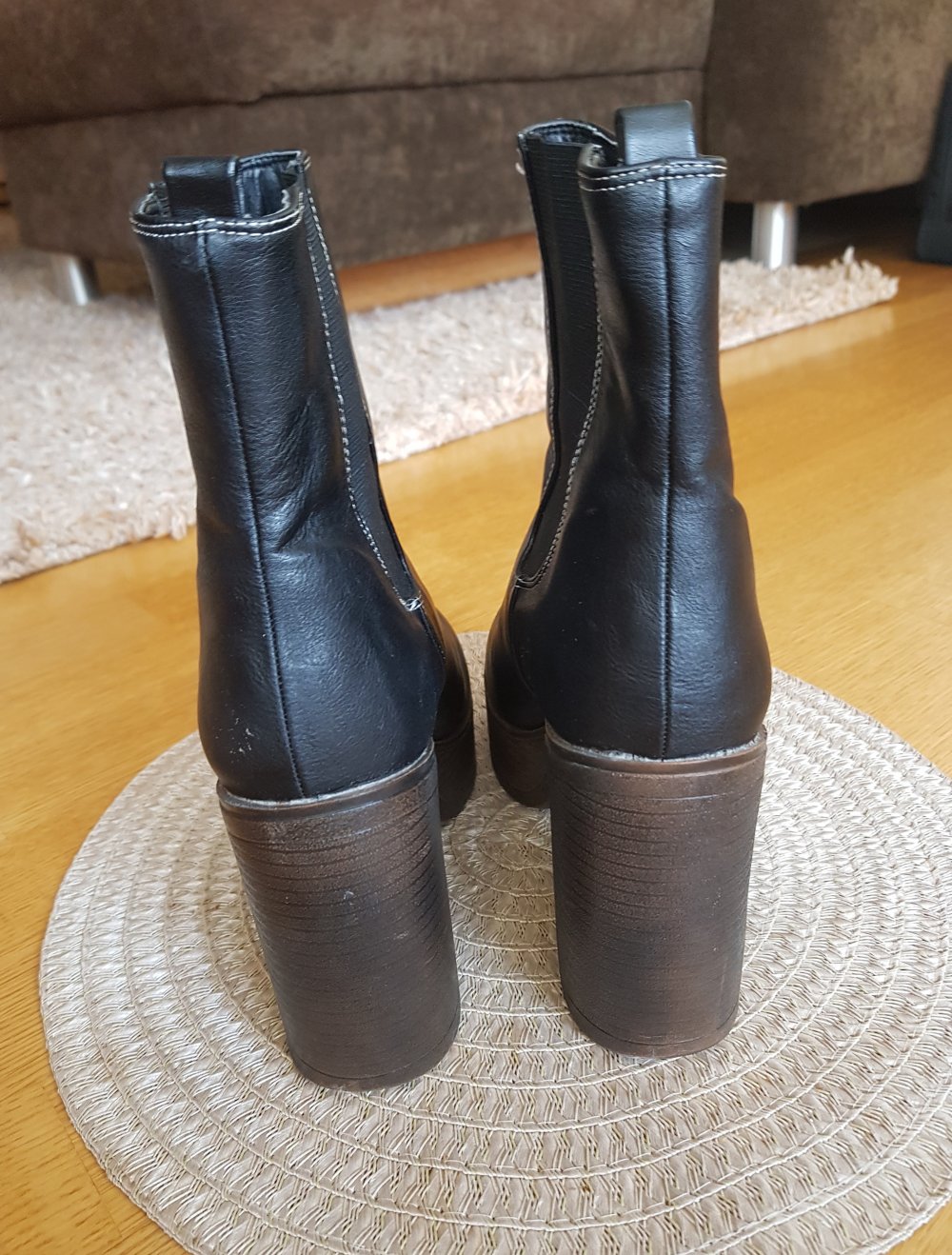 Plateau Stiefel Chelsea Boots schwarz braun Gr.38