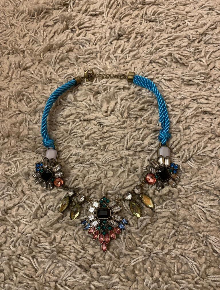 Schöne Vintage Statement Kette bunt Y2k