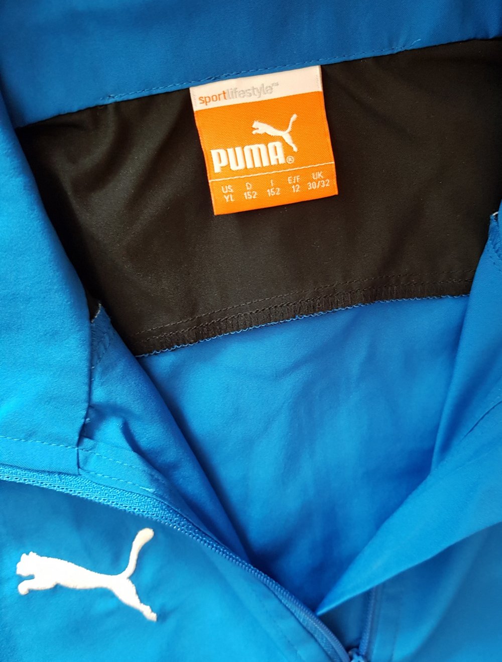 Neue Puma Laufjacke Funktionsjacke Windbreaker Zipper blau schwarz Gr.XS