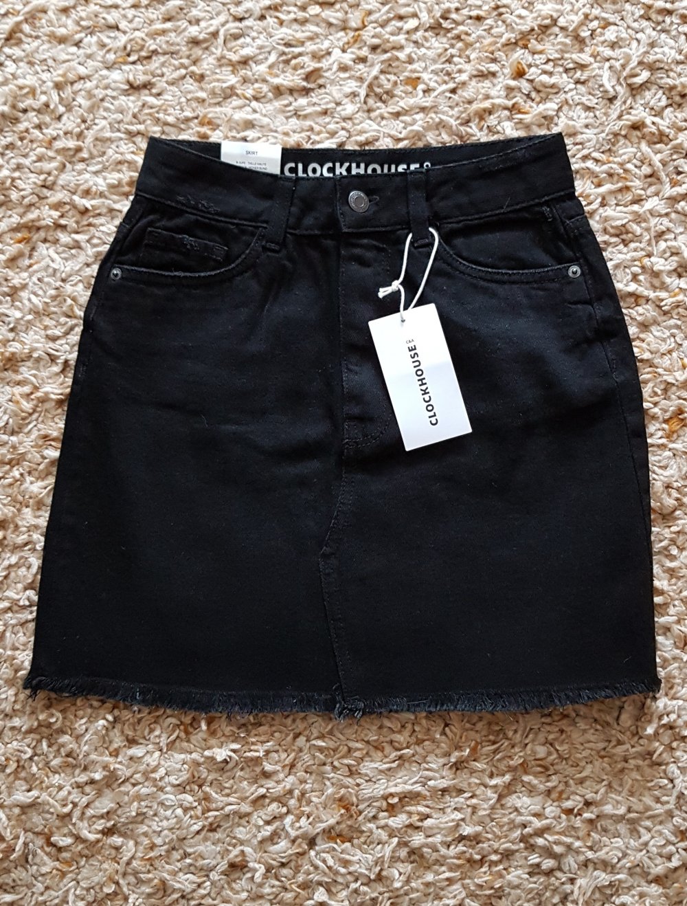 Neu! Schwarzer  Mini Jeans Rock Gr.34