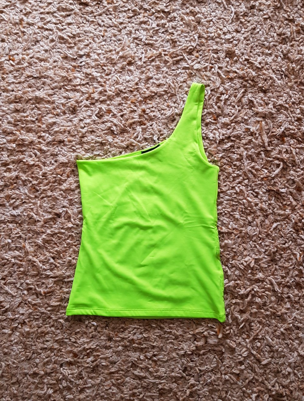 One Shoulder Sommertop neongrün Gr.XS
