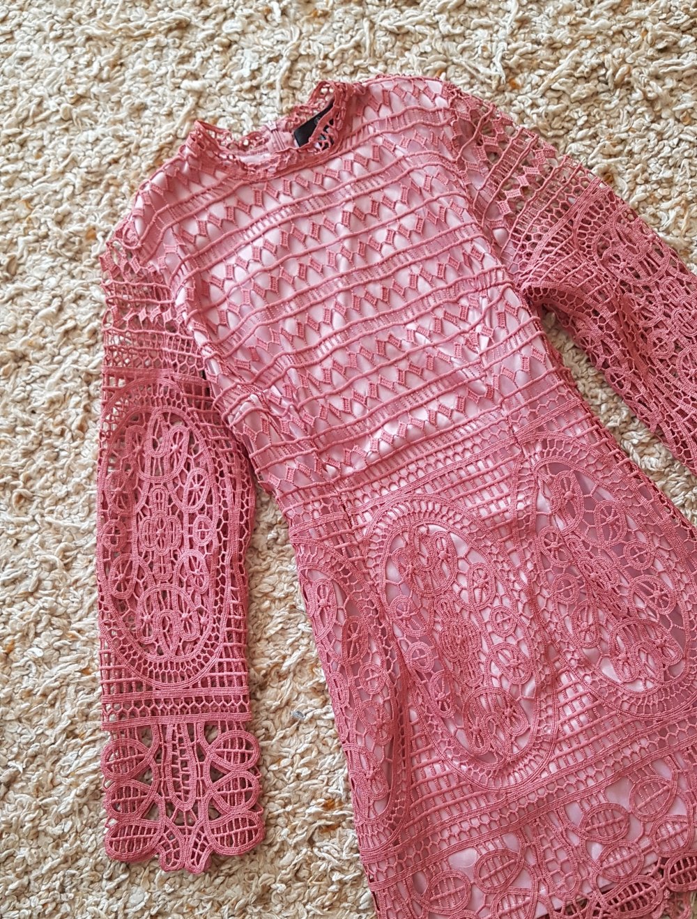 Elegantes Kleid Spitze Altrosa Rose Gr.38