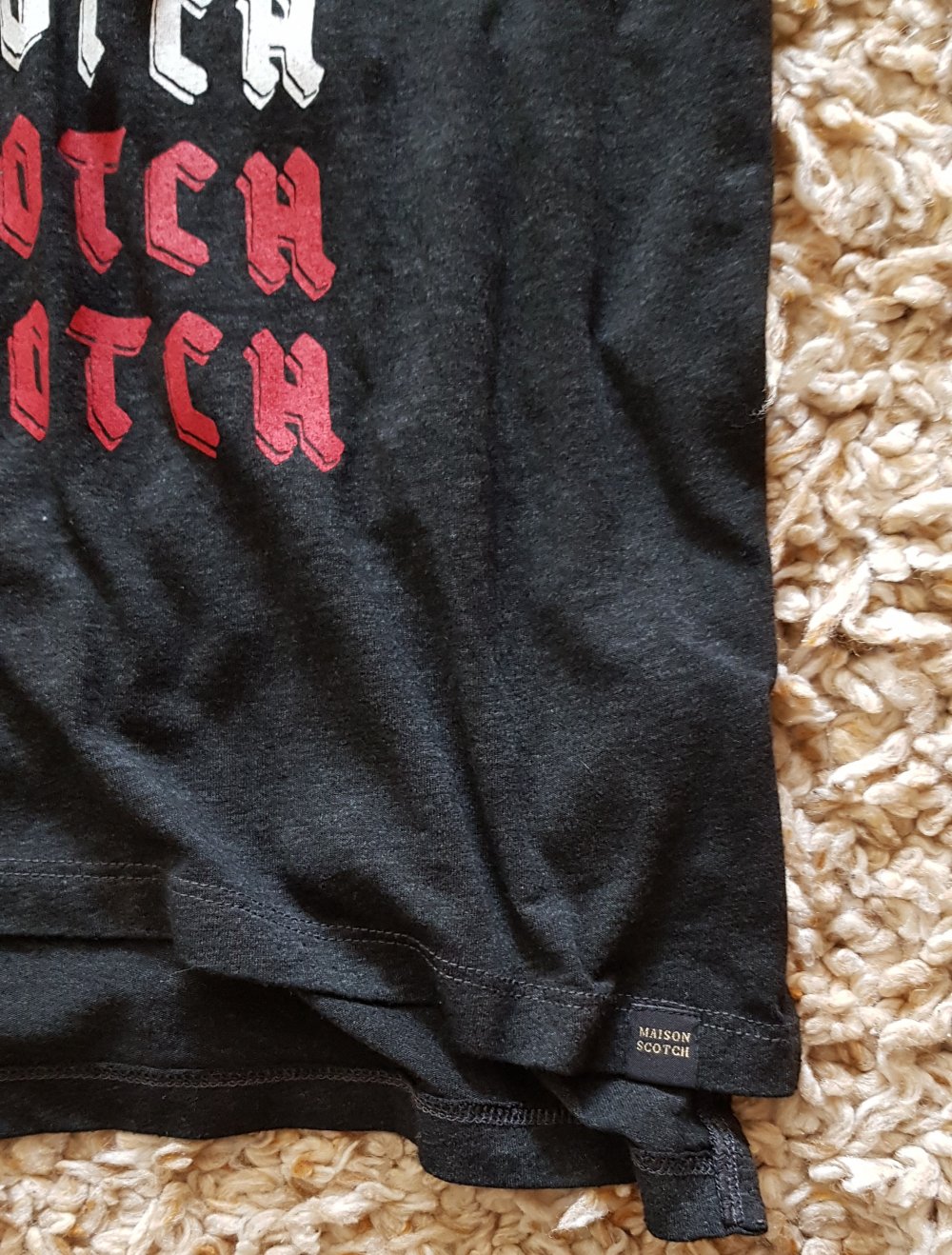 Graues Shirt Top mit Frontal Print Gr.S
