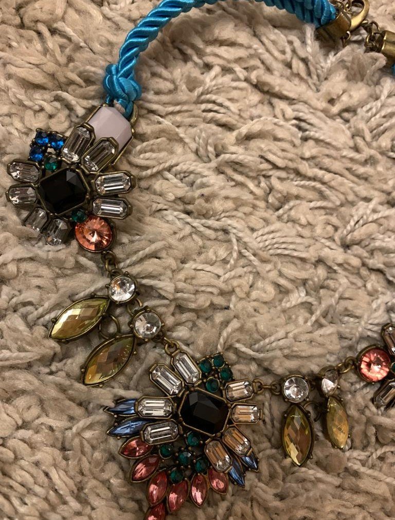 Schöne Vintage Statement Kette bunt Y2k