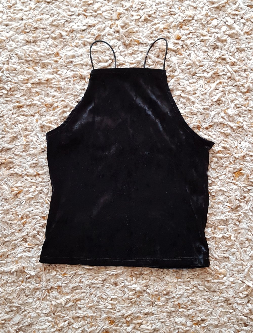 Schwarzes Samt Croptop  Gr.XS