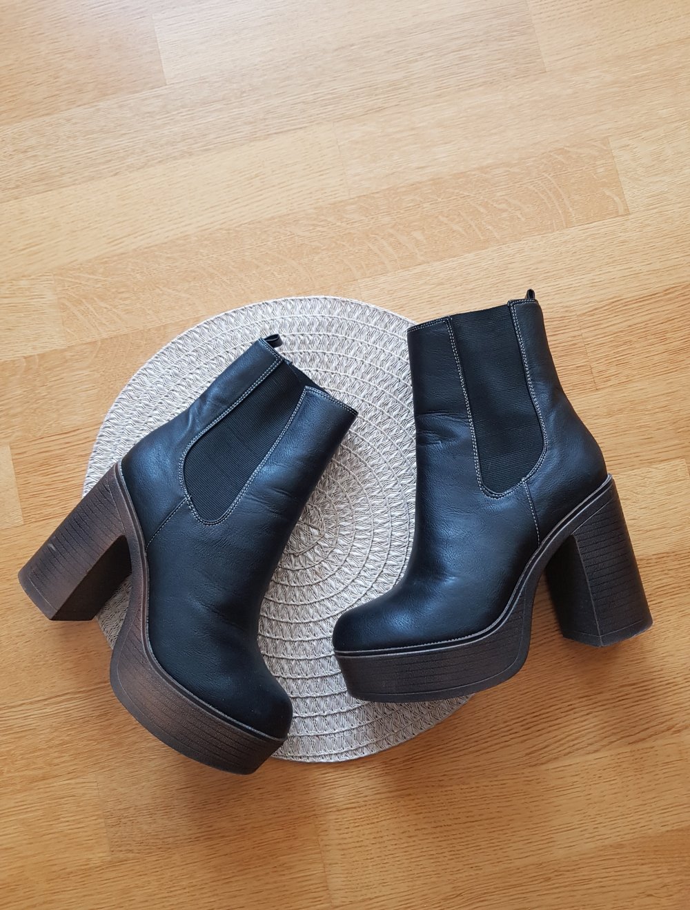 Plateau Stiefel Chelsea Boots schwarz braun Gr.38