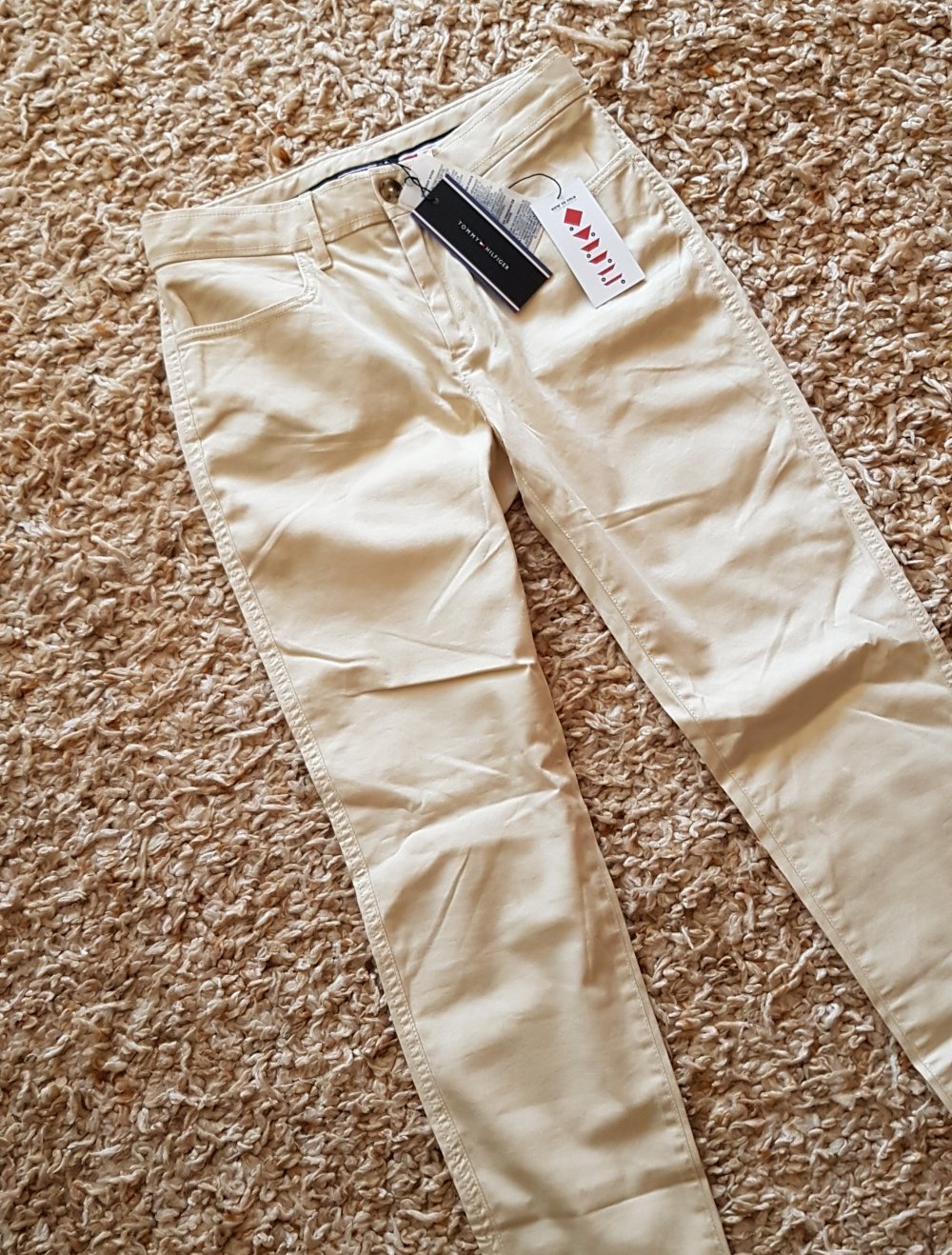 Neue! Tommy Hilfiger Sommerhose + 2 Bandana Chino Jeans cremebeige Gr.XS