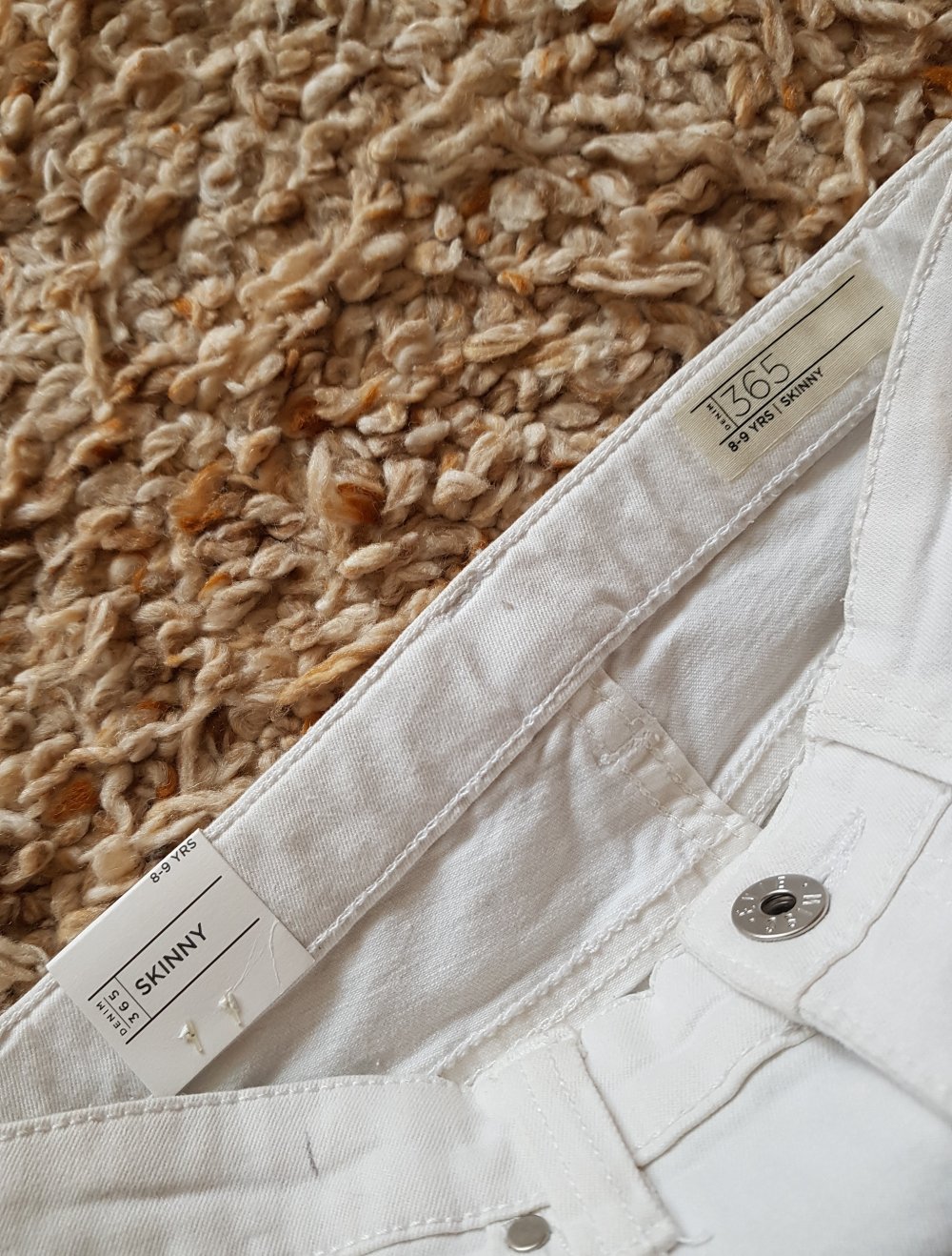 Neue Mädchen weiße Skinny  Jeans Hose 8/9 Jahre