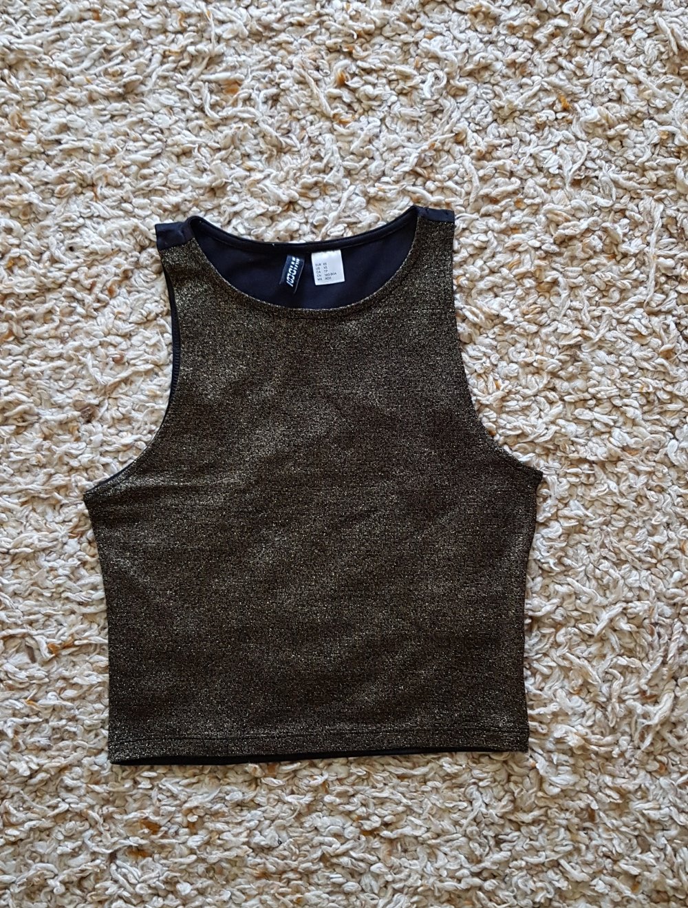 Croptop Partytop gold schwarz Gr.XS