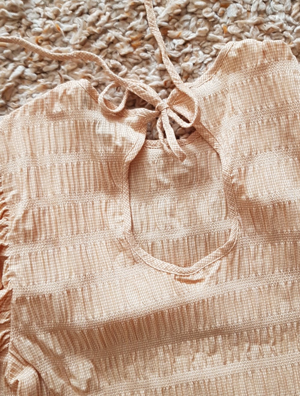 Bluse mit Ballonärmeln und Rückenausschnitt Gr.S creme/beige
