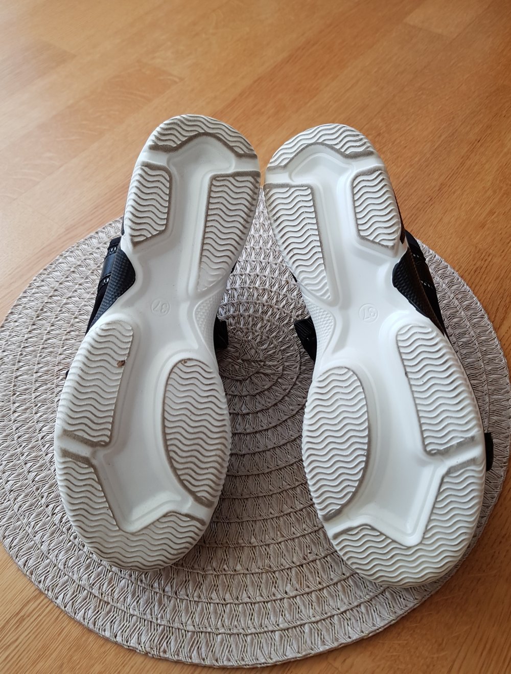 Sommer Plateau Sandalen schwarz weiß Gr.37